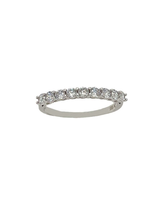 Xryseio Women's White Gold Eternity Ring with Zircon 14K