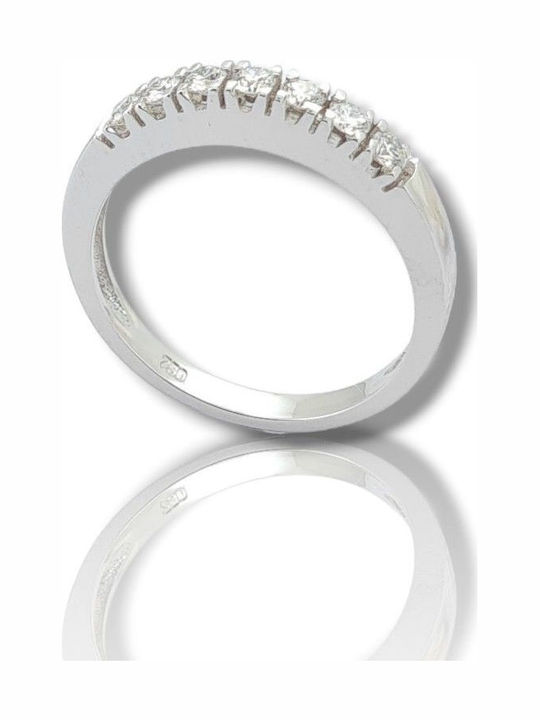 Mentzos Damen Ring Vollring mit Diamant aus Weißgold 18K