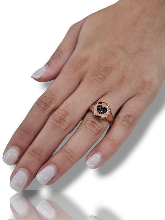 Mentzos Ring with Zircon made of Silver Gold Plated