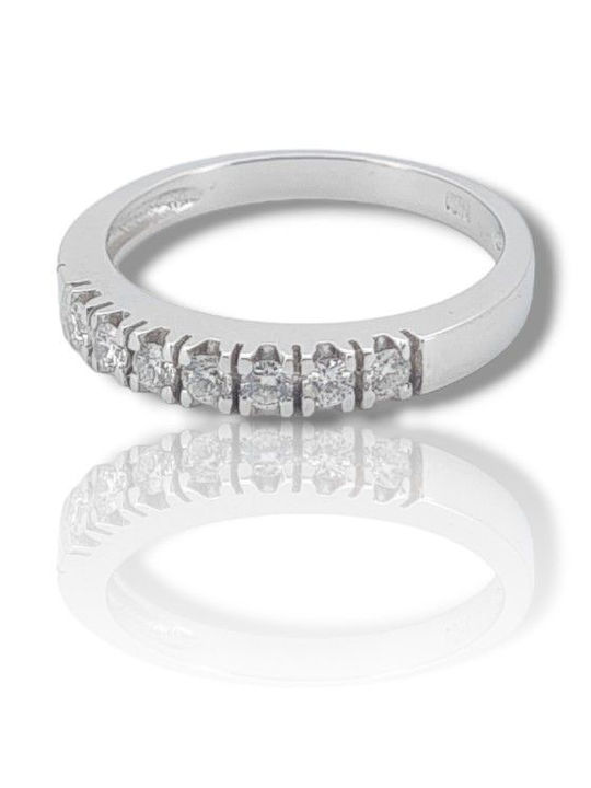 Mentzos Damen Ring Vollring mit Diamant aus Weißgold 18K