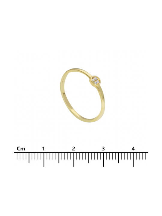 Mentzos Damen Ring mit Zirkonia aus Gold 14K