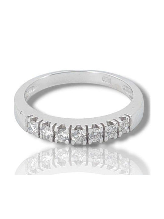 Mentzos Damen Ring Vollring mit Diamant aus Weißgold 18K