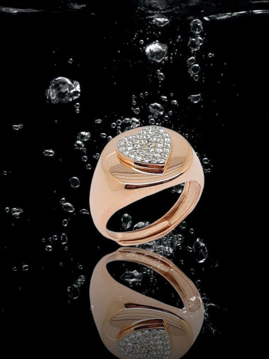 Mentzos Women's Silver Gold Plated Ring