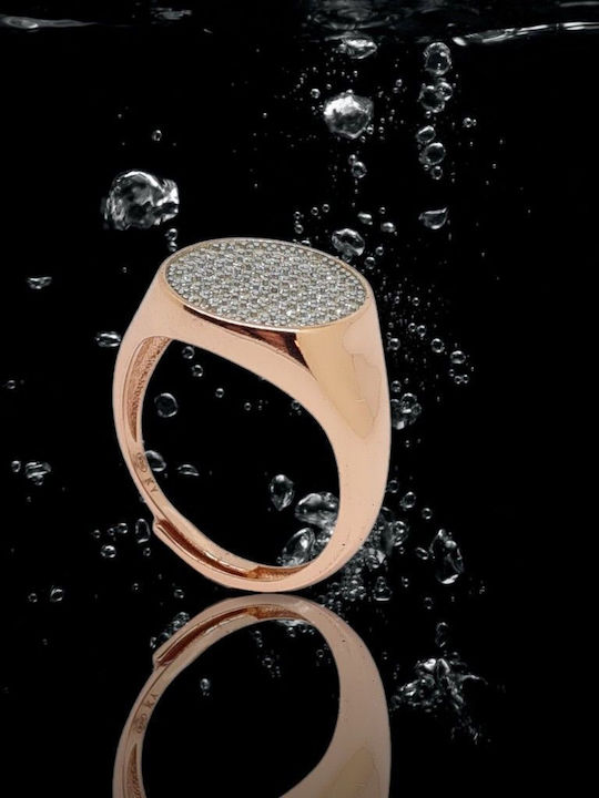 Mentzos Women's Silver Gold Plated Ring