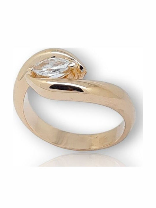 Mentzos Дамски Пръстен с Циркони от Розово злато 14K