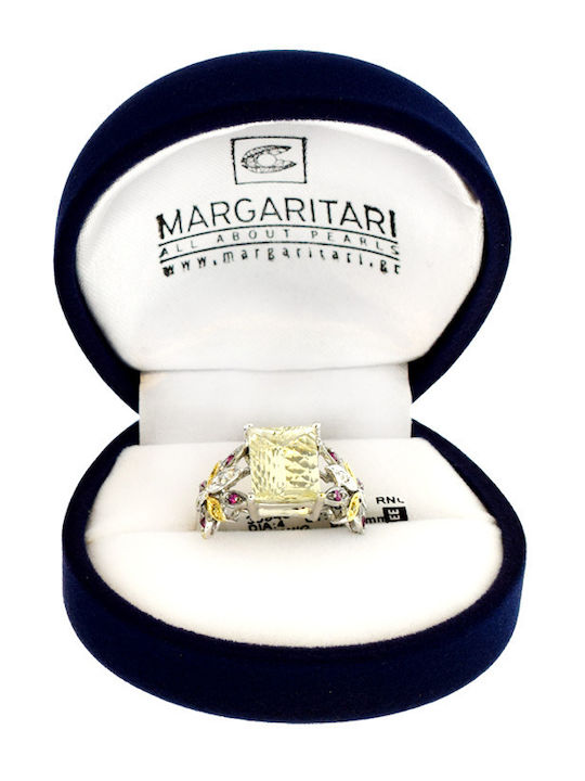 Margaritari Дамски Пръстен От Бяло Злато 18 Карата Margaritari Дамски Пръстен От Бяло Злато 18 Карата