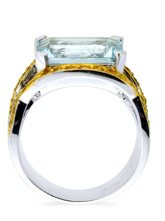 Margaritari Дамски Пръстен с Диамант от Бяло злато 18K