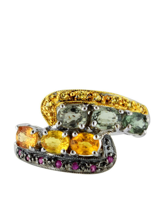 Margaritari Дамски Пръстен с Камъни от Бяло злато 18K