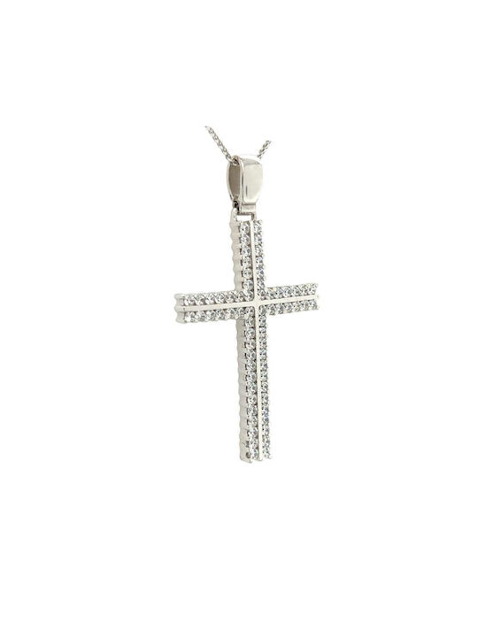 Xryseio Women's White Gold Cross 14K