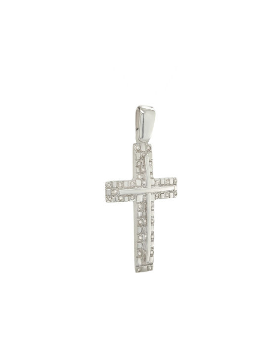 Xryseio Women's White Gold Cross 9K