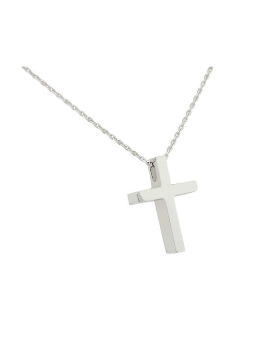 Xryseio Women's White Gold Cross 14K with Chain