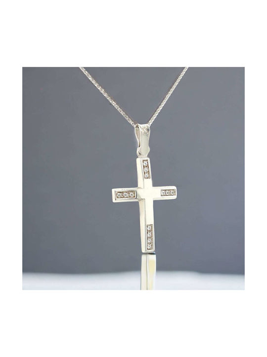 Xryseio Women's White Gold Cross 14K