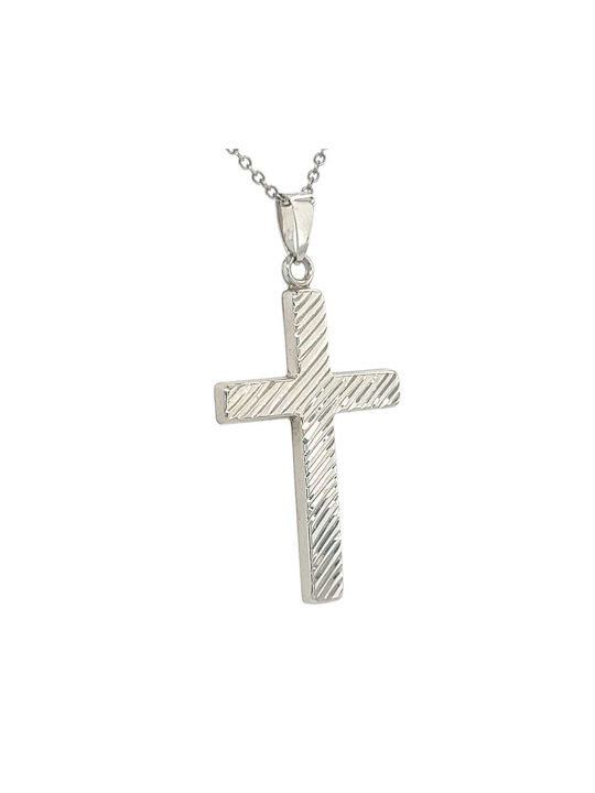 Xryseio Men's White Gold Cross 14K with the Crucified