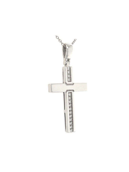 Xryseio Women's White Gold Cross 14K