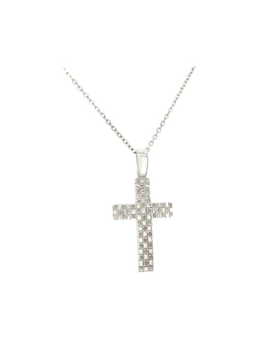 Xryseio Women's White Gold Cross 9K