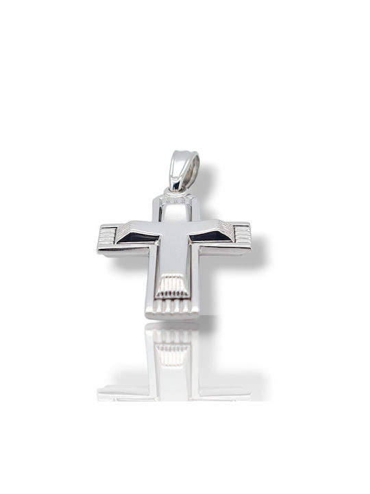 Mentzos White Gold Cross 14K with Chain