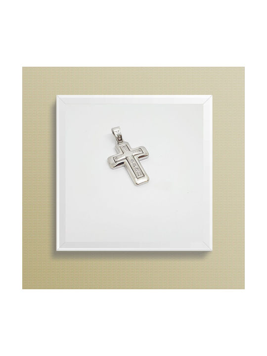 Mentzos Weißgold Kreuz 14K