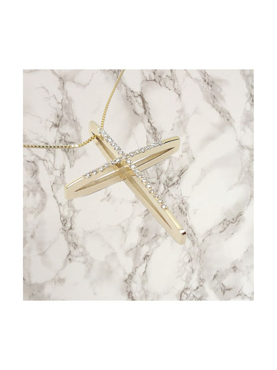 Mentzos Gold Cross 14K with Chain