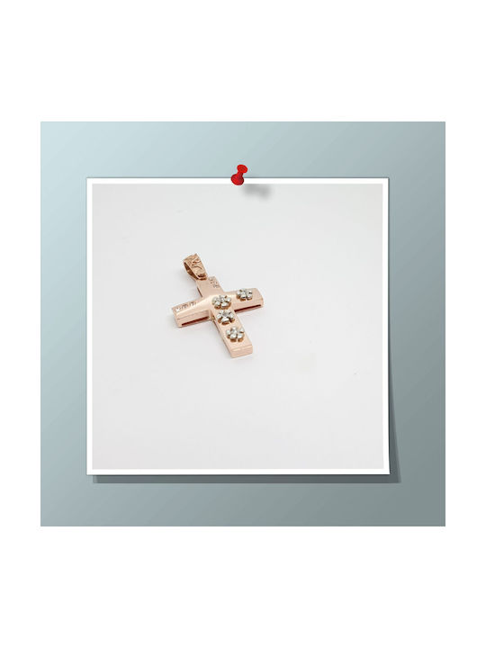 Mentzos Rose Gold Cross 14K