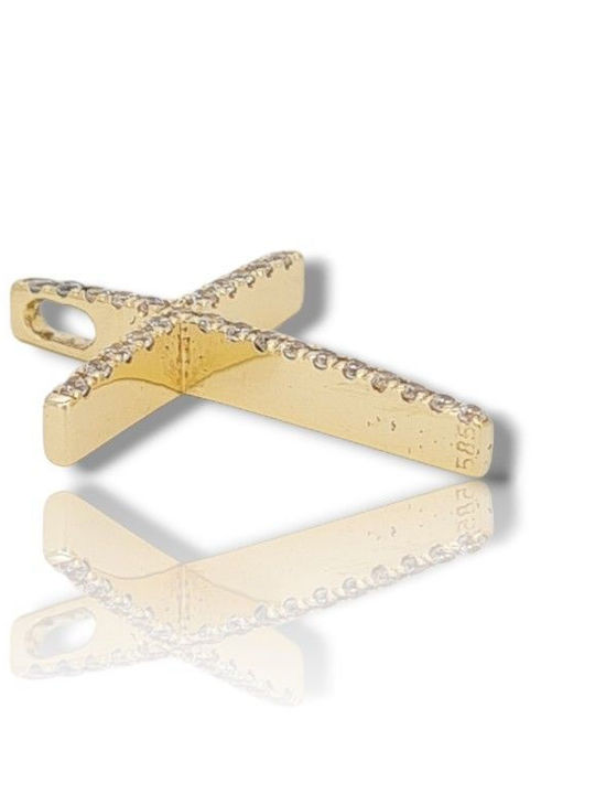 Mentzos Weißgold Kreuz 14K