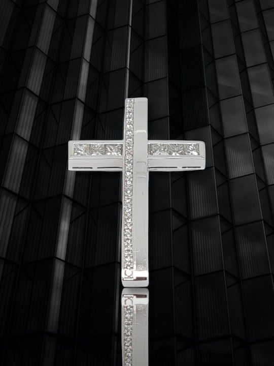 Mentzos White Gold Cross 18K