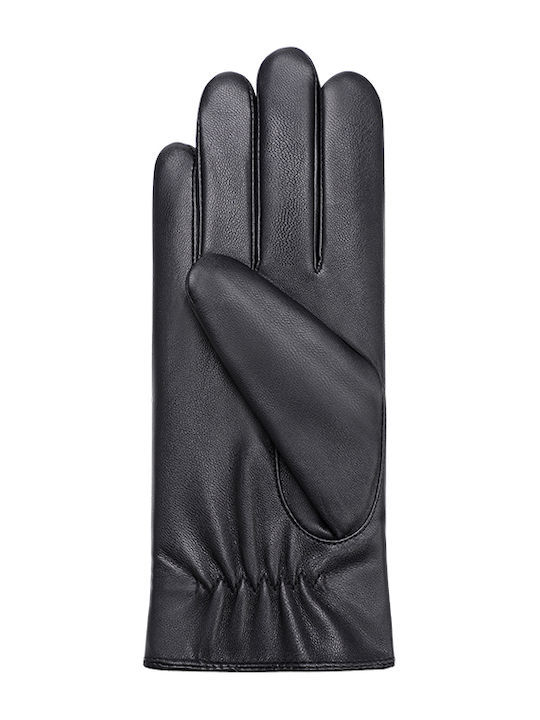 Legend Accessories Women's Leather Touch Gloves with Fur Black