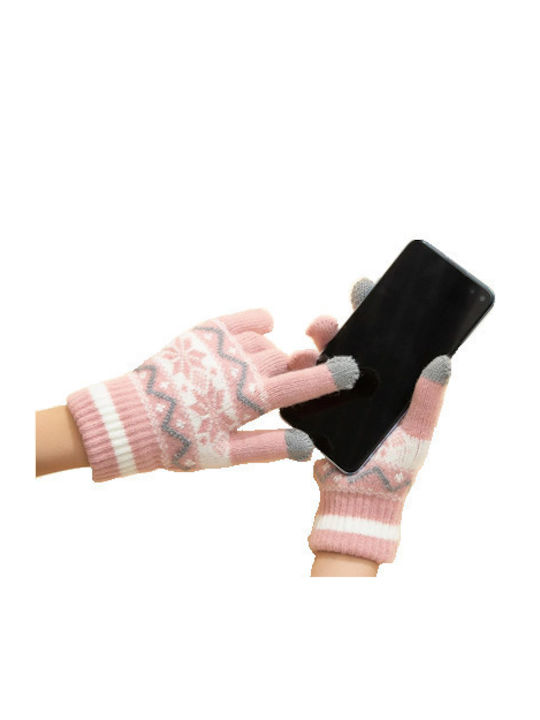 Tatu Moyo Women's Knitted Touch Gloves Pink