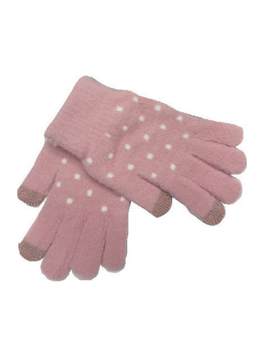 Rosa Gestrickt Handschuhe Berührung