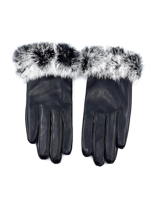 Women's Leather Touch Gloves Black