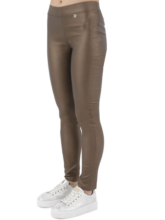 Ale - The Non Usual Casual Frauen Lang Leggings Glänzend Braun