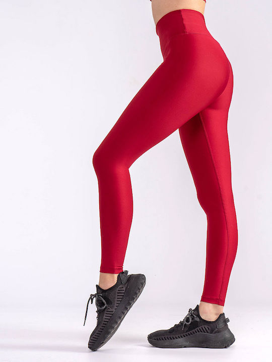 Querto Women's Long Training Legging High Waisted & Push Up Burgundy