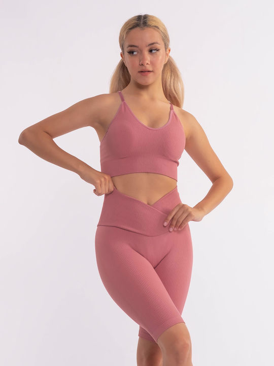 Women's Bike Training Legging High Waisted & Push Up Pink