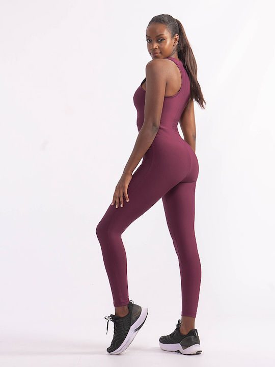 Training Women's Long Firming High Waist Leggings Push Up Purple