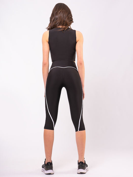 The Lady Women's Capri Training Legging High Waisted & Push Up Black