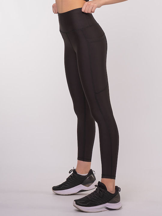 Training Γυναικείο Cropped Κολάν Σύσφιξης Ψηλόμεσο & Push Up Μαύρο