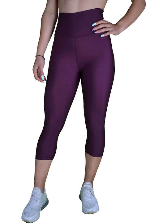 Women's Capri Leggings Firming High Waist & Push Up Purple
