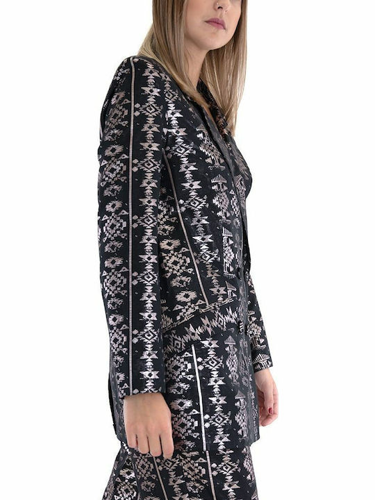 Lace Μακρύ Γυναικείο Σακάκι Καφέ