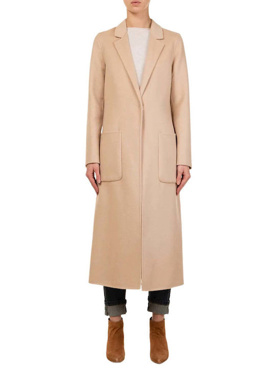 Vicolo Women's Midi Coat with Buttons Beige