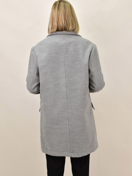 Damen Gray Mantel mit Knöpfen