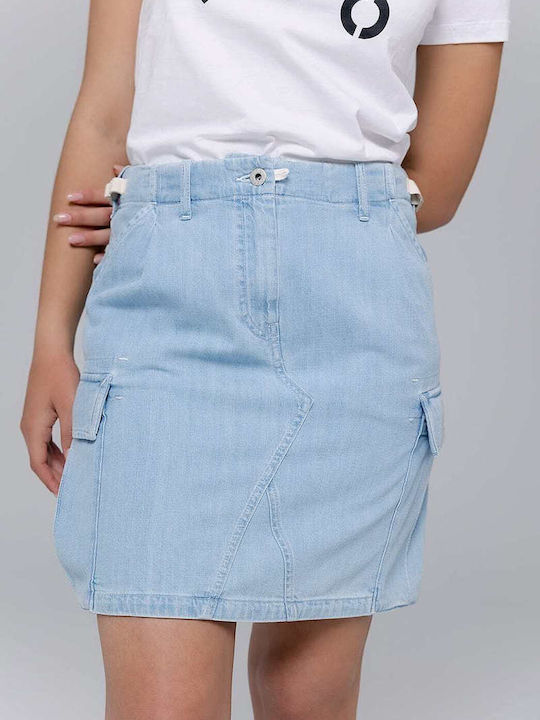 Denim Hoch tailliert Mini Rock Blau
