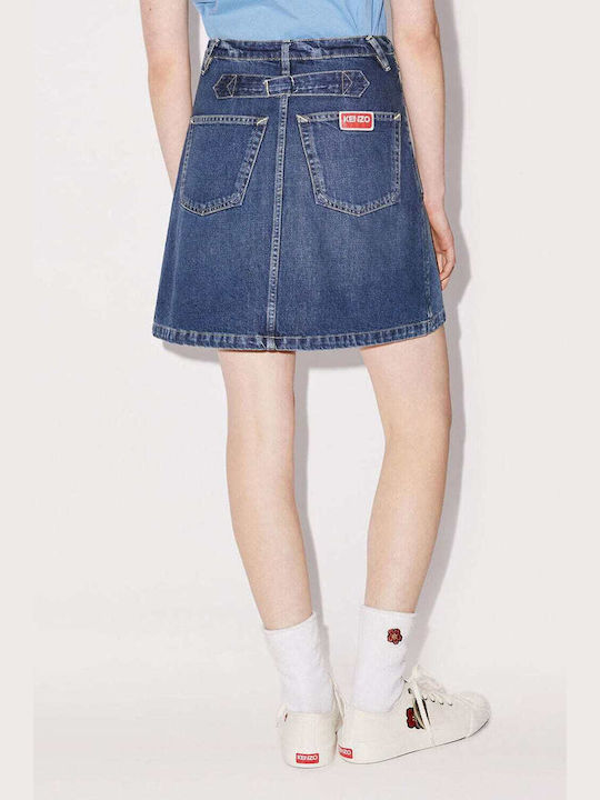 Kenzo Denim High Waist Mini Skirt in Navy Blue color