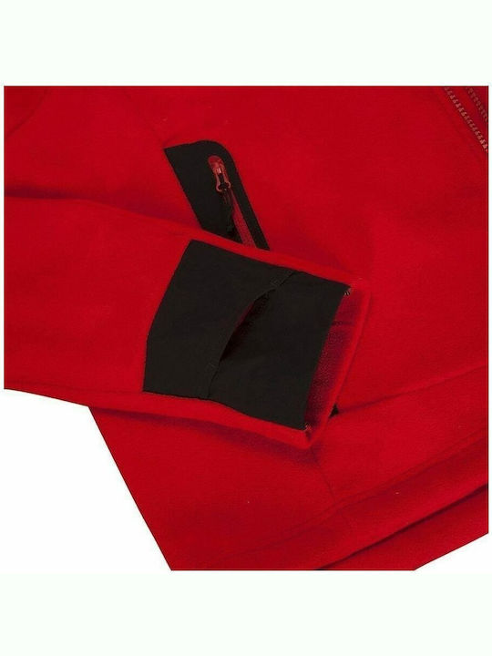 Men's Fleece Cardigan with Hood Red