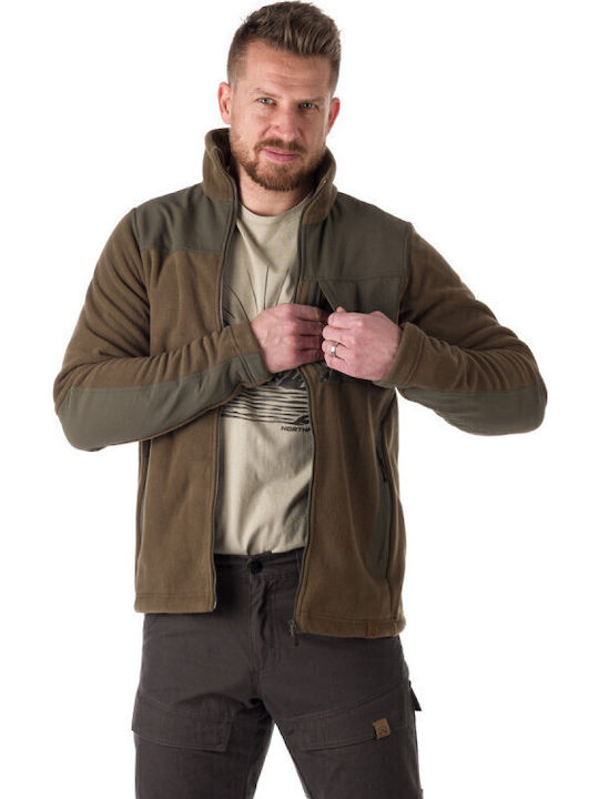 Ανδρική Ζακέτα Fleece Χακί
