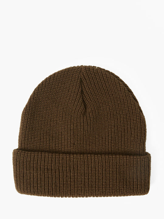 Walled Beanie Unisex Beanie Knitted in Brown color
