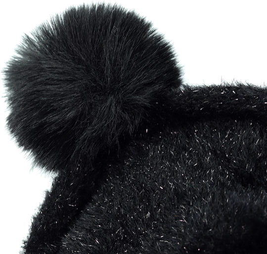Pom Pom Beanie Frauen Beanie Gestrickt in Schwarz Farbe