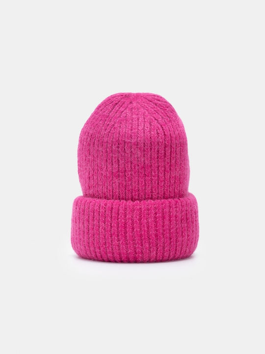 Ribbed Beanie Cap Fuchsia
