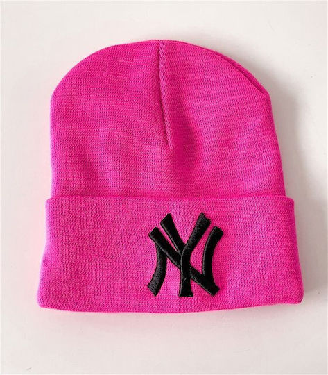 Beanie Unisex Beanie Gestrickt in Fuchsie Farbe