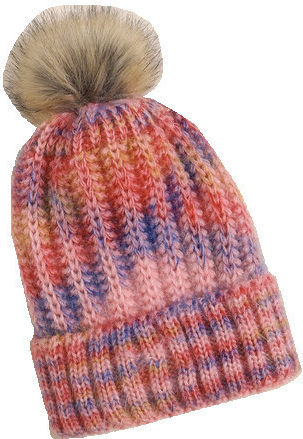 Ribbed Beanie Cap Pink