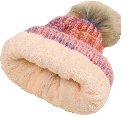 Ribbed Beanie Cap Pink