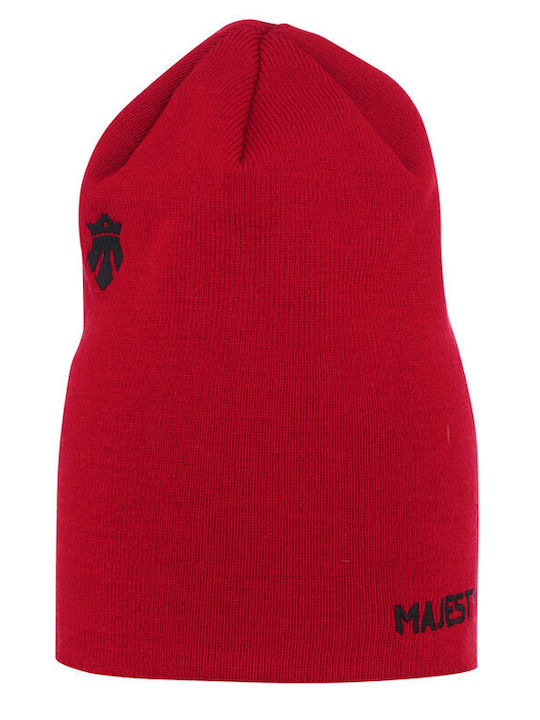 Majesty Beanie Unisex Σκούφος Πλεκτός σε Κόκκινο χρώμα